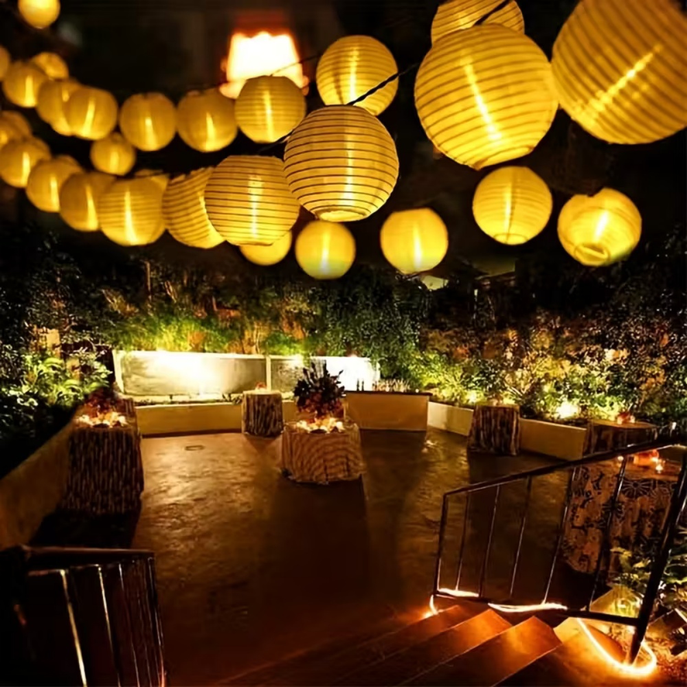 10LED/20LED Paper Lantern Stri - Lantern Paper Solar ulasan dan harga