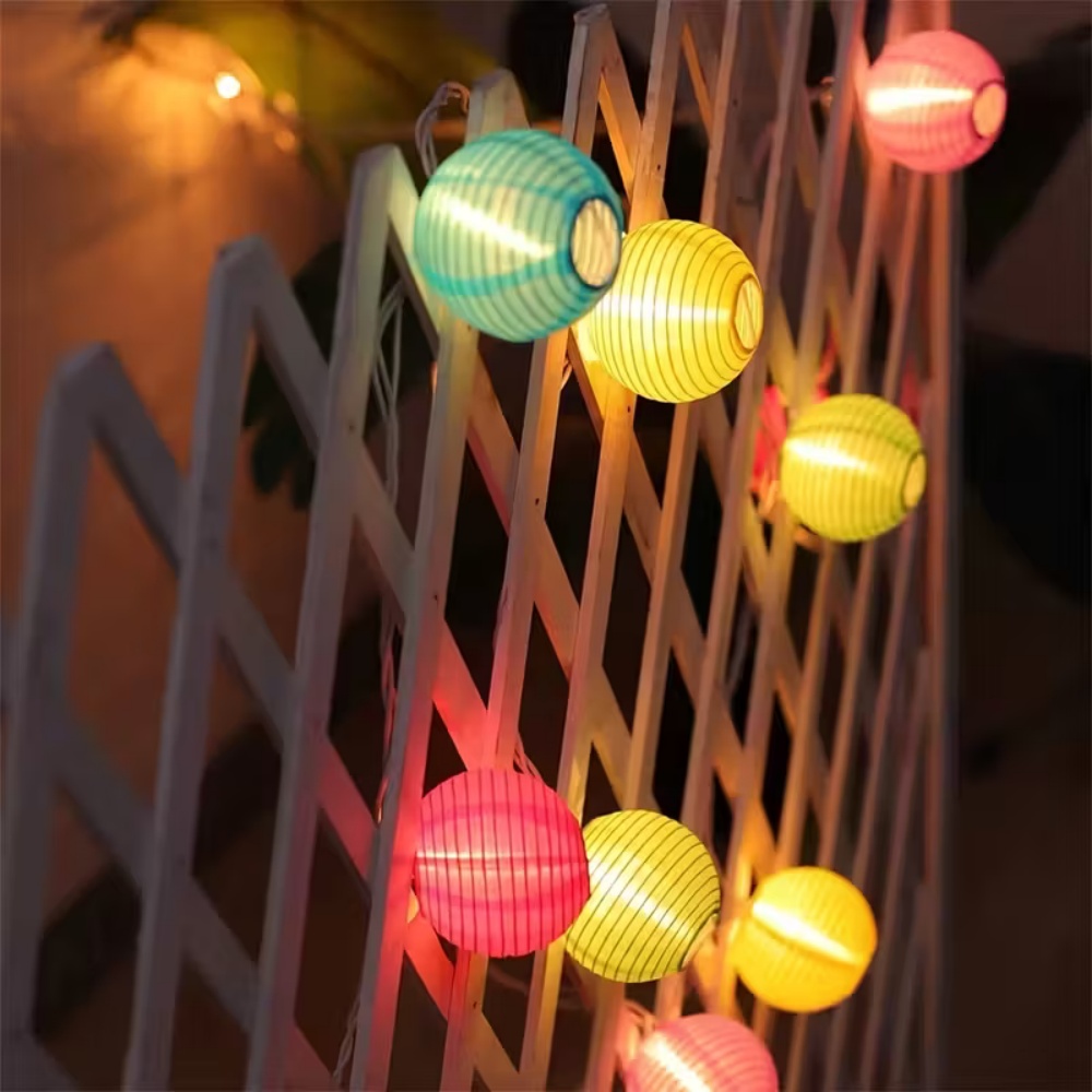 10LED/20LED Paper Lantern Stri - Lantern Paper Solar ulasan dan harga