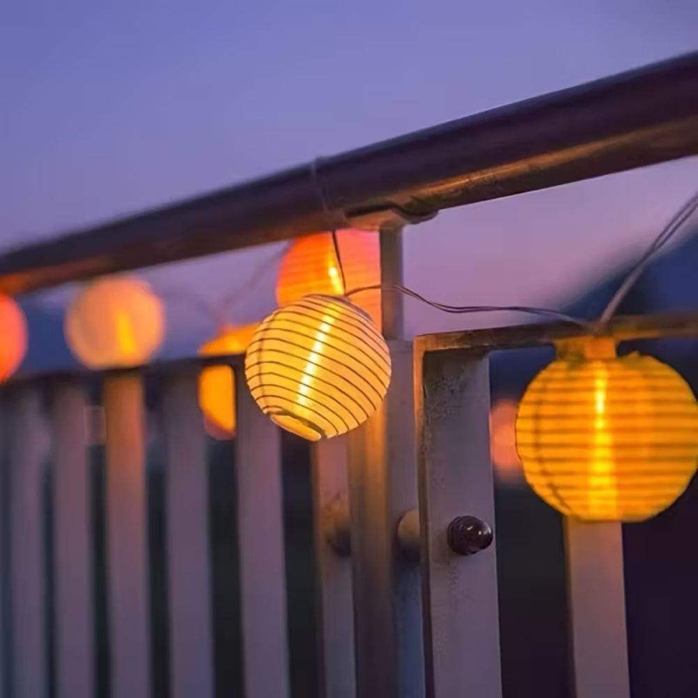 10LED/20LED Paper Lantern Stri - Lantern Paper Solar ulasan dan harga