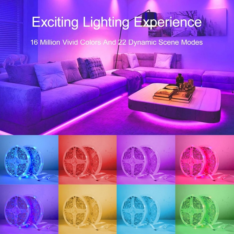 DC 5V USB LED Strip Lights APP - Room Decor Lighting Lamp ulasan dan harga