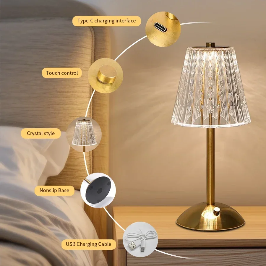USB Rechargeable LED Table Lam - Decor Lighting Table Lamps ulasan dan harga