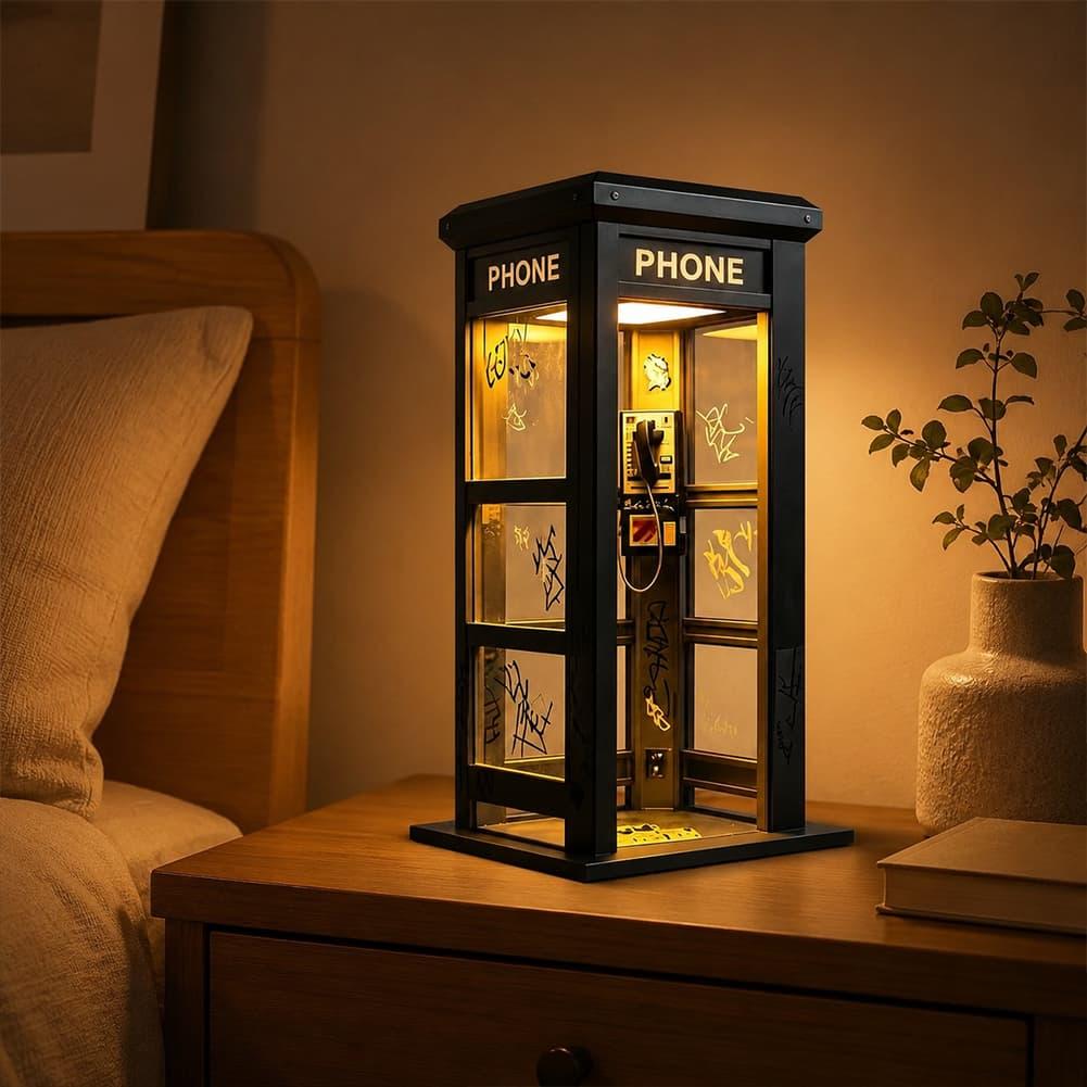 Retro Graffiti Phone Booth Tab - Decor Lighting Table Lamps ulasan dan harga