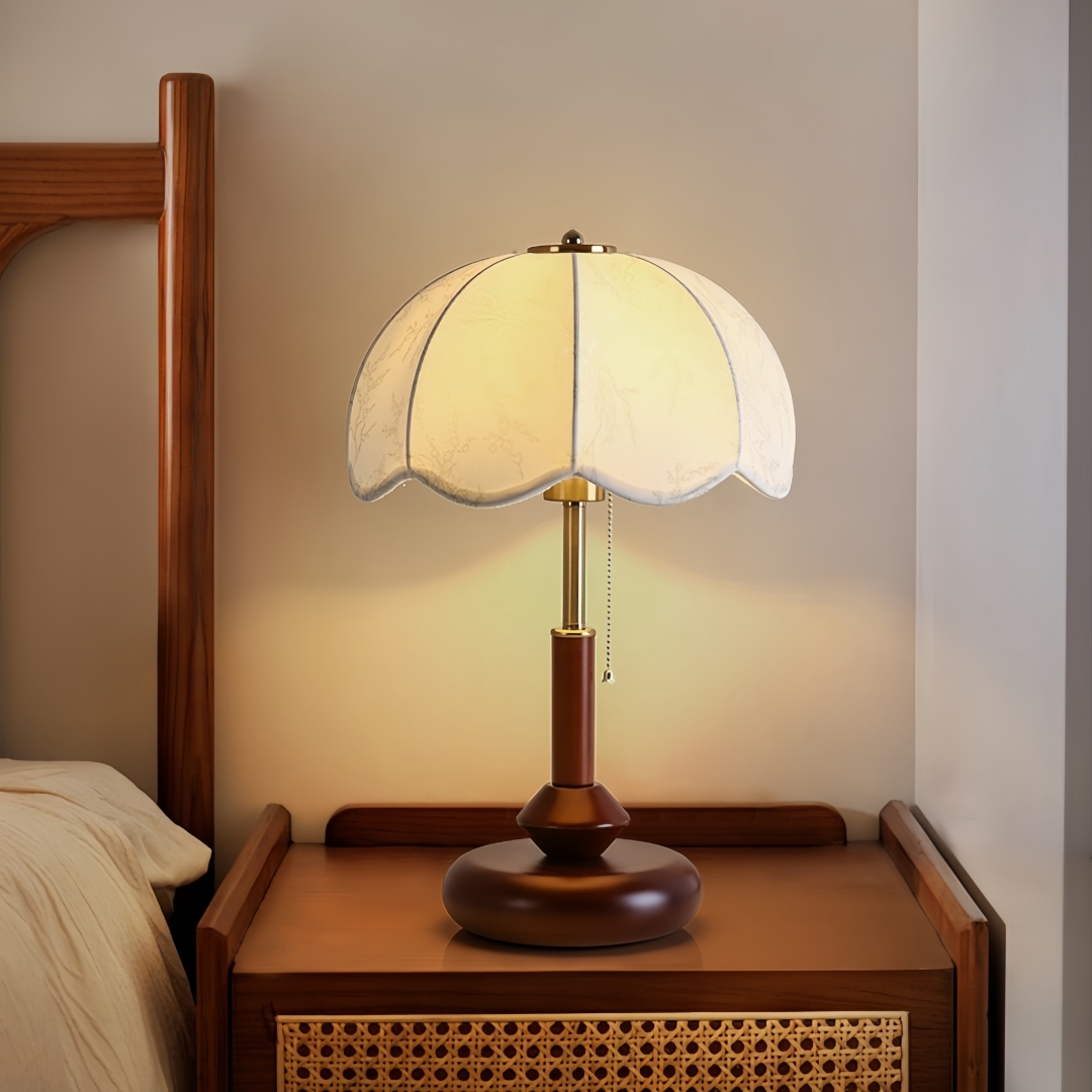 Vintage Scalloped Dome Table L - Room Decor Lighting Lamp ulasan dan harga