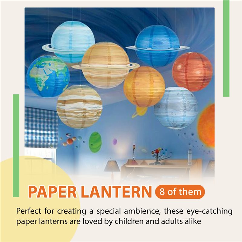 A93Z 8Pcs Space Paper Lanterns - Lantern Paper Solar ulasan dan harga