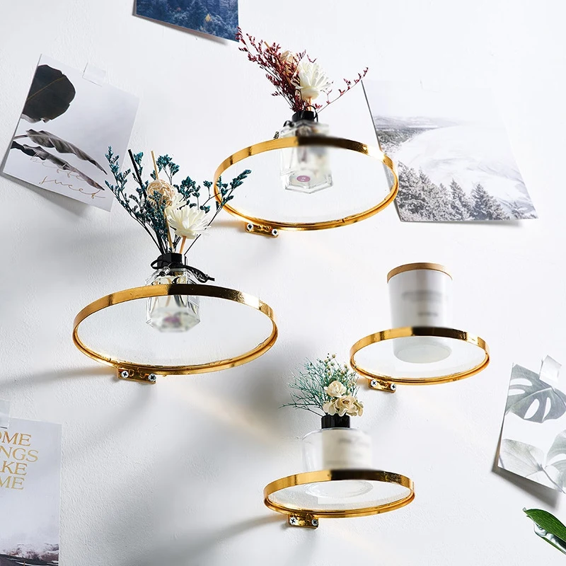 Round Wall Hanging Iron & Glas - Lighting Metal Wall Decor ulasan dan harga