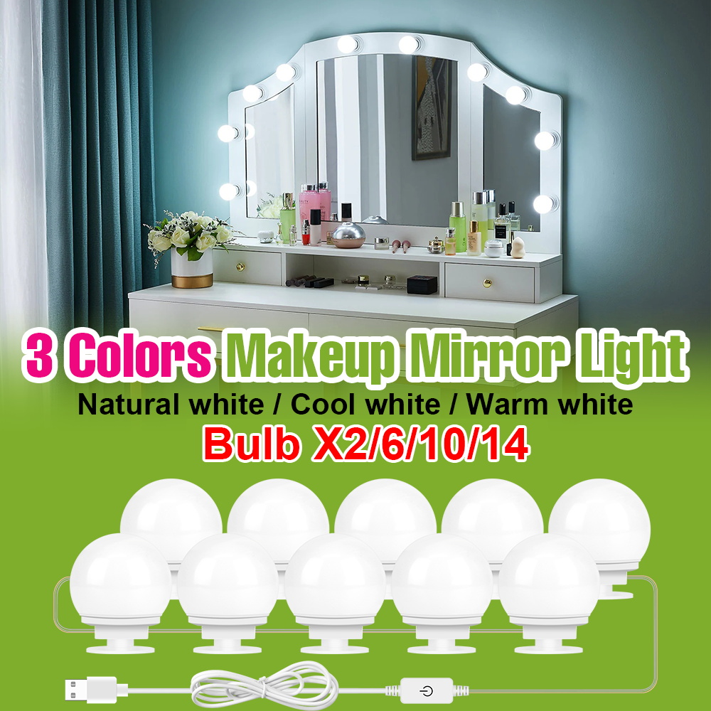 LED Mirror Lights 3 Colors Mak - Decor Lighting Table Lamps ulasan dan harga