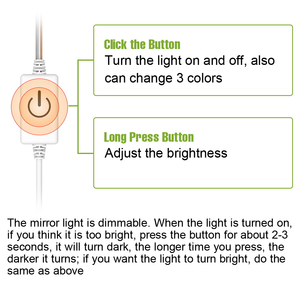 LED Mirror Lights 3 Colors Mak - Decor Lighting Table Lamps ulasan dan harga