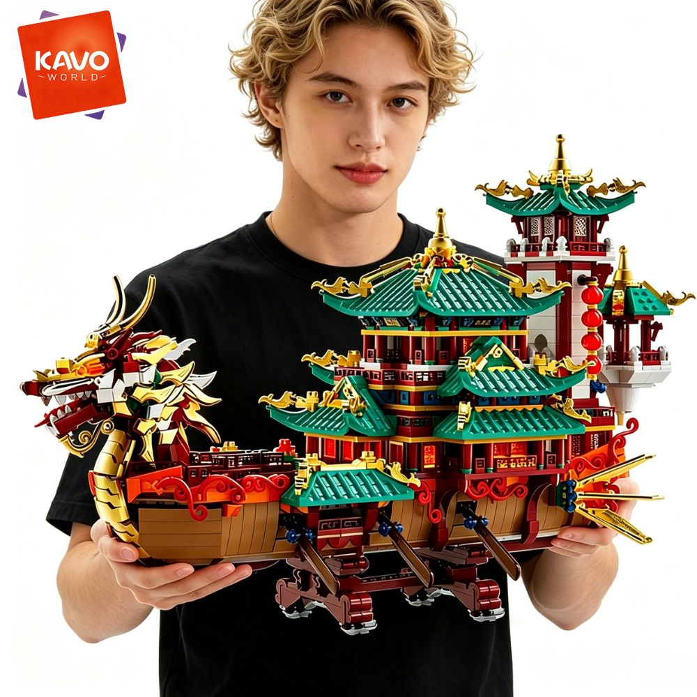 KAVOWORLD 2453pcs Dragon Boat  - Lantern Paper Solar ulasan dan harga