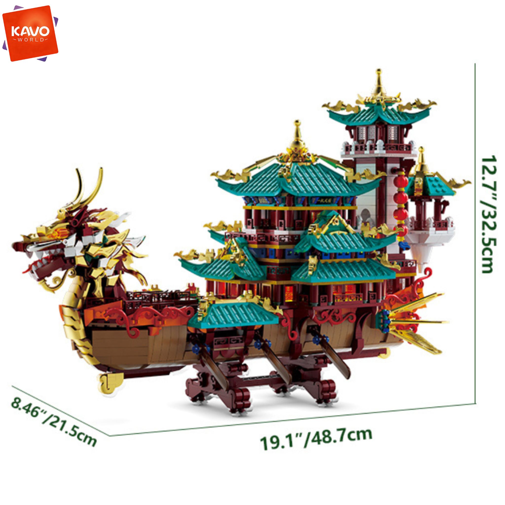 KAVOWORLD 2453pcs Dragon Boat  - Lantern Paper Solar ulasan dan harga