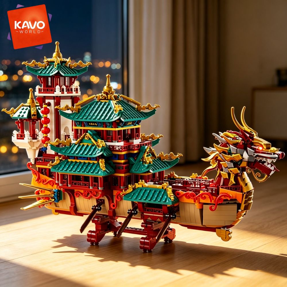 KAVOWORLD 2453pcs Dragon Boat  - Lantern Paper Solar ulasan dan harga