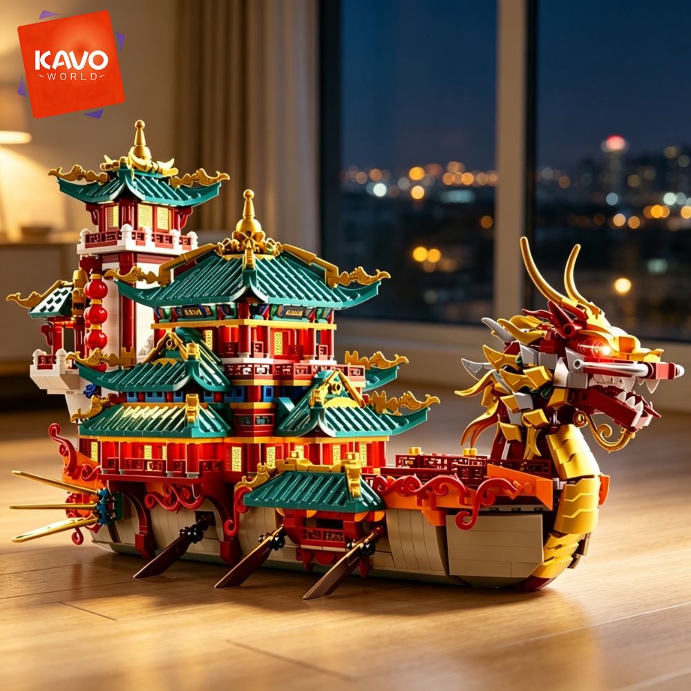 KAVOWORLD 2453pcs Dragon Boat  - Lantern Paper Solar ulasan dan harga