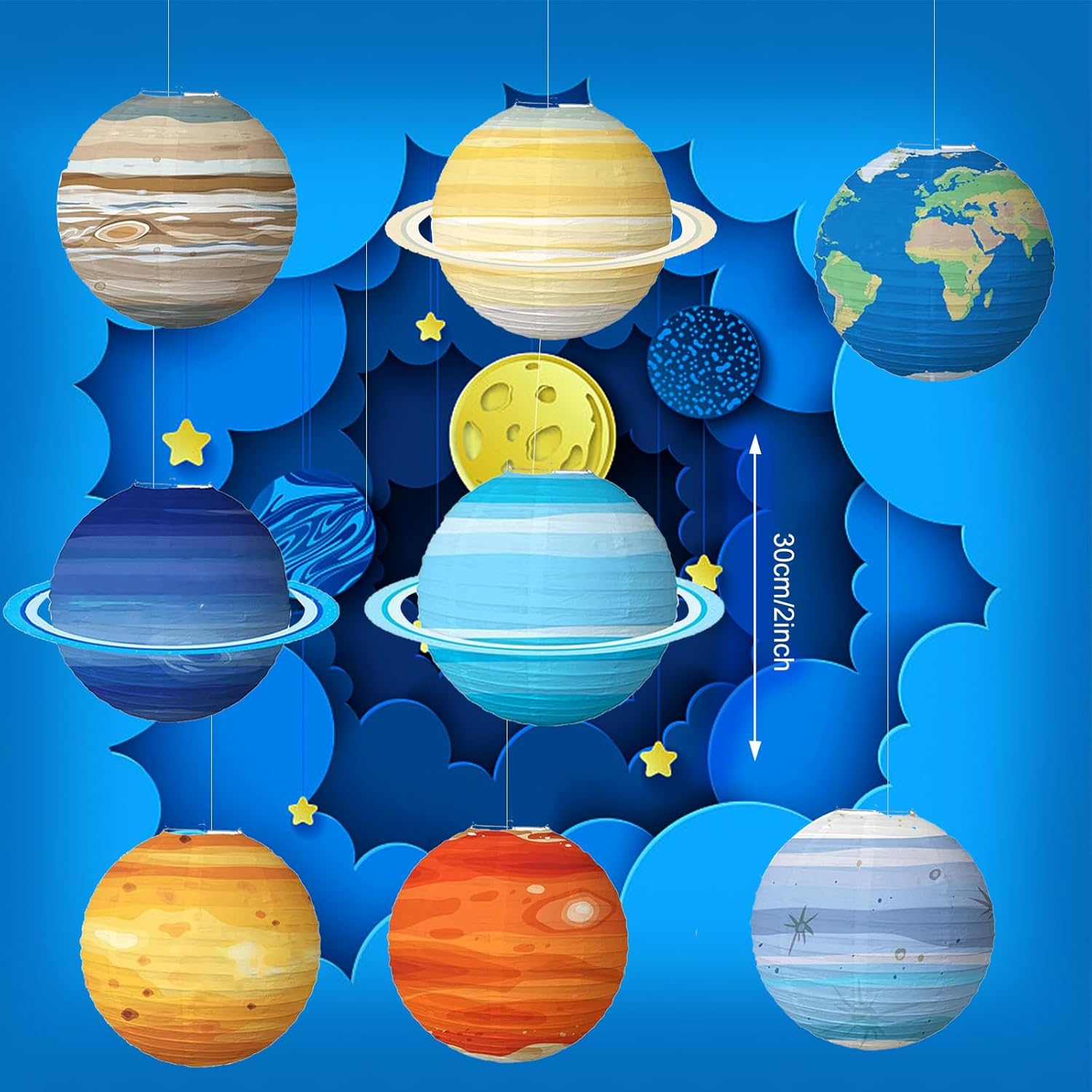 1PCS Solar System Eight Planet - Lantern Paper Solar ulasan dan harga